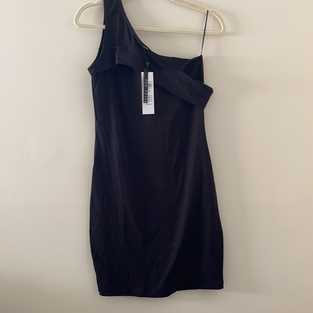 NWT 1 Off Shoulder Bodycon Mini Dress, Black, M - Picture 6 of 7